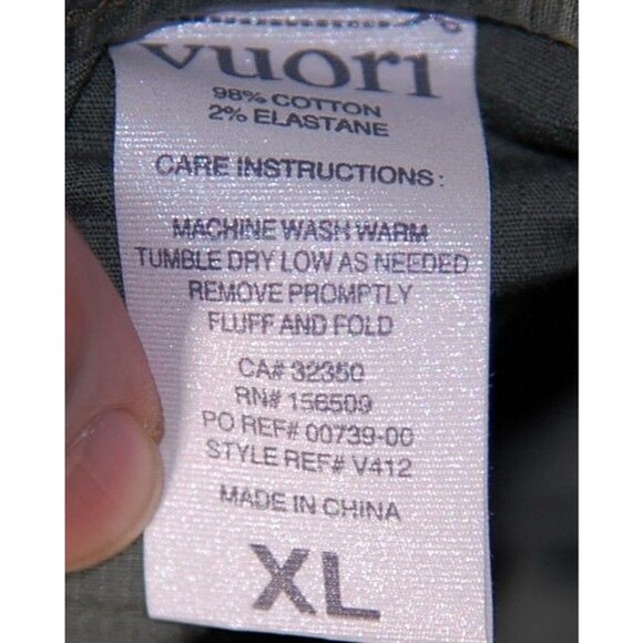 Vuori Ripstop Pants Mens Size XL Drawstring Style V412 Green Stretch Ex Cond - Picture 6 of 6